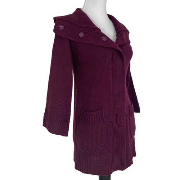 Talie Women's Purple Romantic Hip Length Casual Knit Cardigan Sweater Small/C34 - Picture 2 of 9